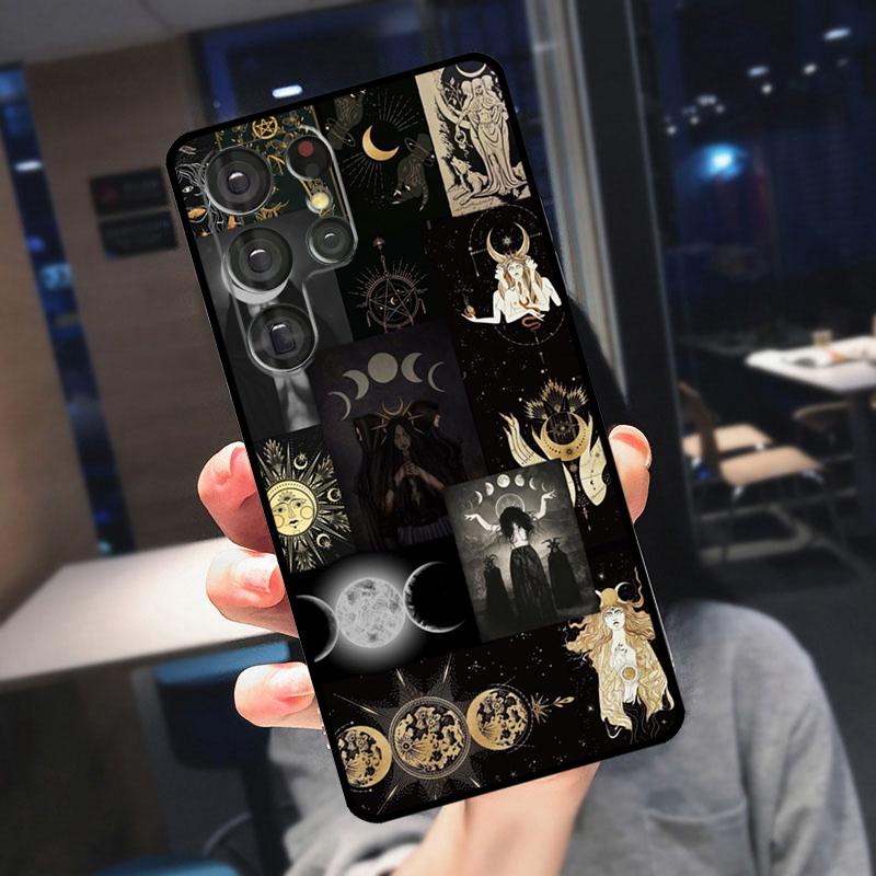 Triple Moon Goddess Hecate Tarot Card Cover For Samsung Galaxy S24 Ultra S25 S22 S23 Plus S20 S21 FE S9 S10 S23 FE Phone Case