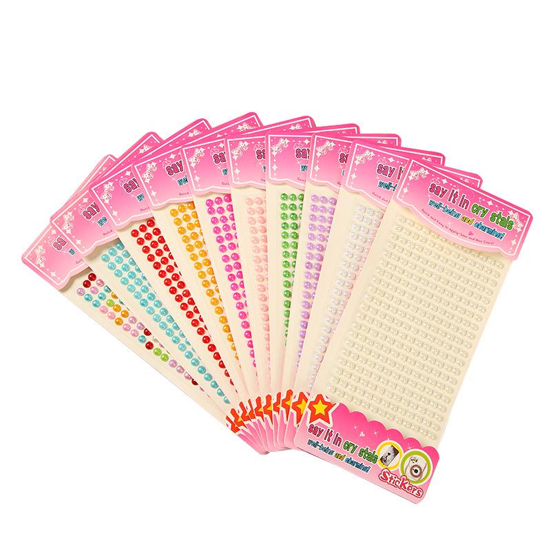 260pcs Acrylic Pearl & Rhinestone Stickers for DIY Decoration – Multi-Specification Customization
