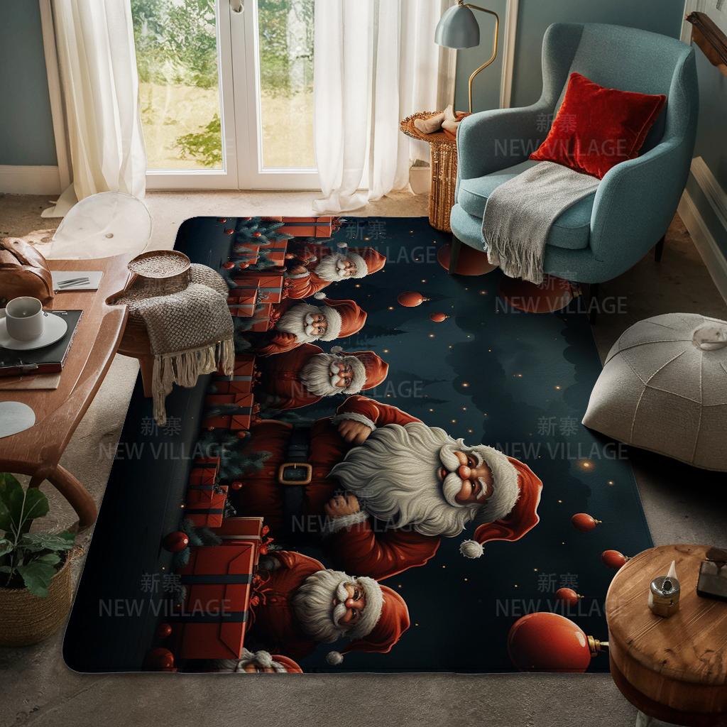 House Entrance Carpet Home Door Mat Living Room Bath Foot Bathroom Non-slip Water Absorption Rugs Bath Merry Christmas Winter