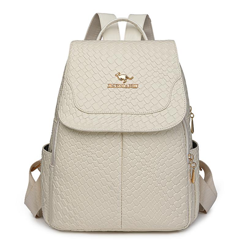 Woven Backpack Women Large Capacity Commuter Backpack Multifunctional Student Schoolbag