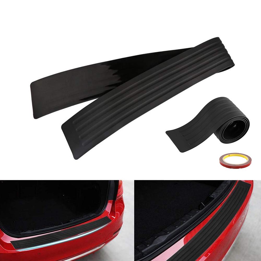 Carbon Fiber Universal Car Trunk Door Guard Strips Sill Plate Protector Rear Bumper Guard Rubber Mouldings Pad Trim Cover