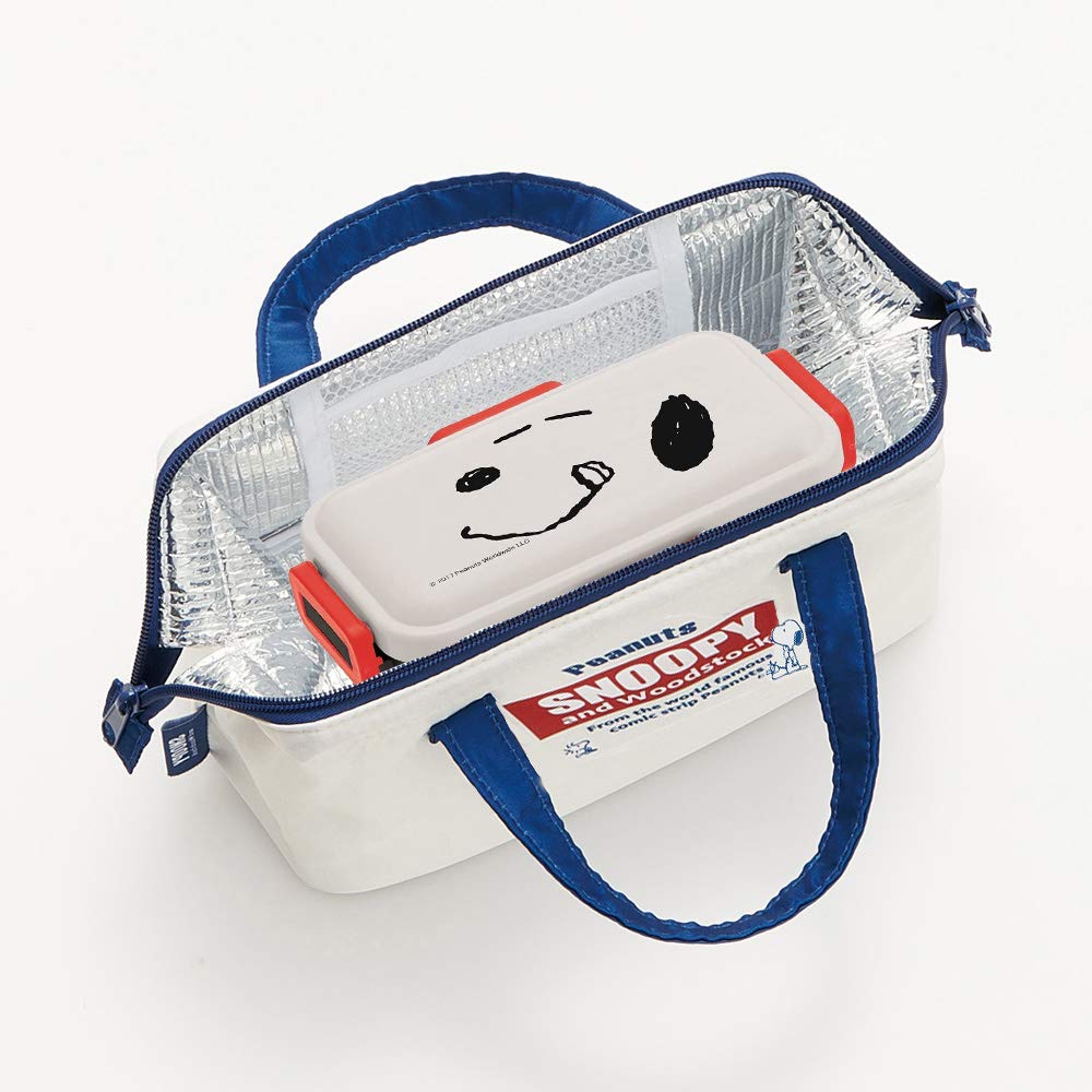 Skater Insulated Clasp Lunch Bag with Snoopy Retro Label, PEANUTS KGA1