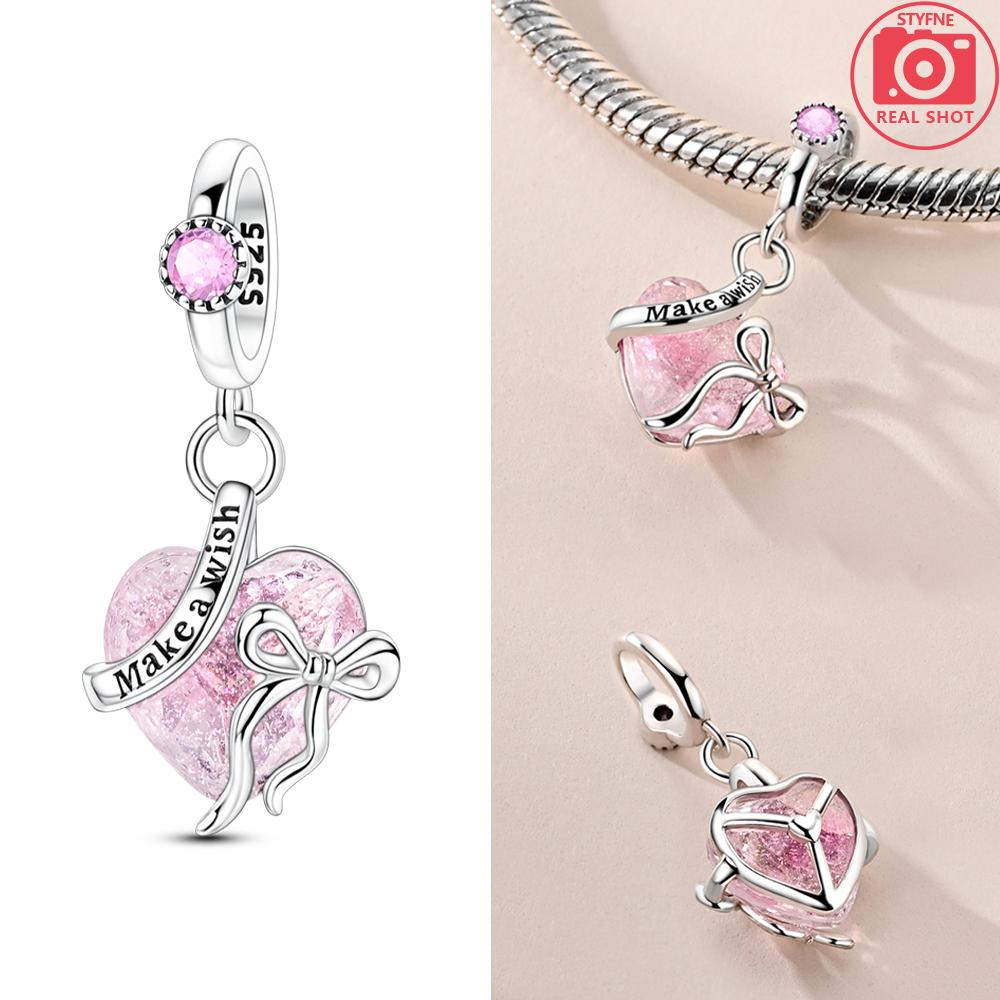 Original Copper Pink Love Dog Ballet Girl Star Four-Leaf Clover Bead Fit Women Bracelet Diy Valentine Gift Jewelry
