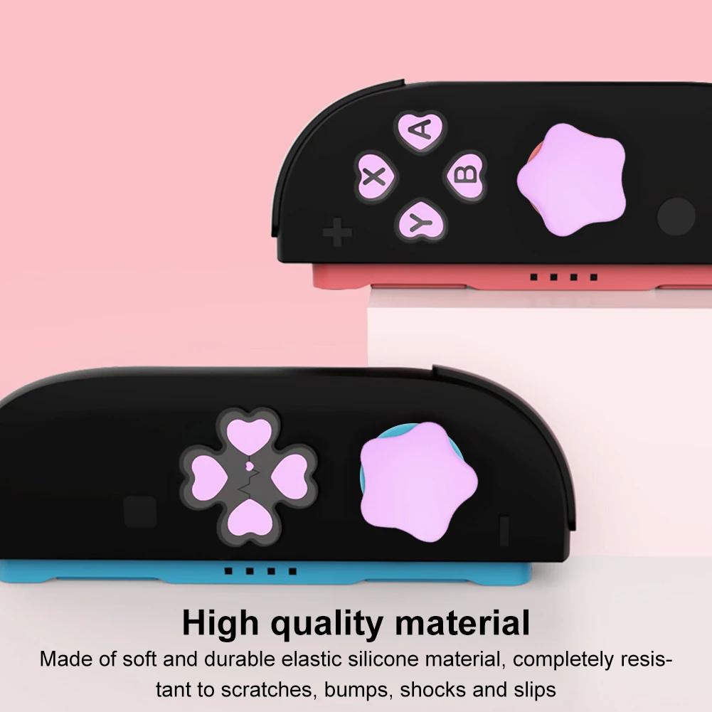 Silicone Soft D-pad Cross Button ABXY Key Sticker Skin Case For Nintendo Switch 2 Joy-Con Thumb Stick Grip Cap Cover For NS 2