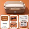 Portable Plug-in Electric Lunch Box with Stainless Steel Compartments and Self-Heating Insulation