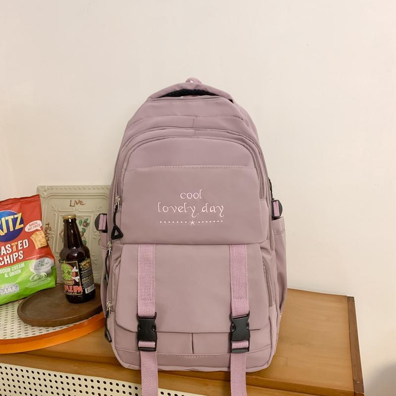 Сплошной цвет школьный женский рюкзак для старшеклассников — фото 14