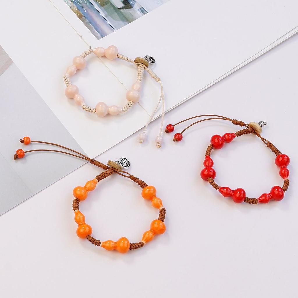 Jingdezhen ceramic gourd beaded bracelet atmospheric send family friends gift recommendation