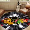 Στρογγυλό Χαλί με Λογότυπο Chicago Blackhawks για Σαλόνι, Υπνοδωμάτιο, Χώρο Παιχνιδιού, Χαλί Καρέκλας, Χαλί Περιοχής, Κυκλικό Χαλί, Μεγάλο Μέγεθος Διακόσμηση Ανεμιστήρα Χριστουγεννιάτικο Δώρο