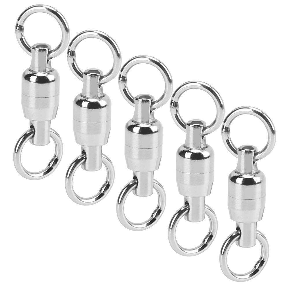 20PCS High Tensile Strength Dual Ball Bearing Swivel  Fishing Hook Connector,