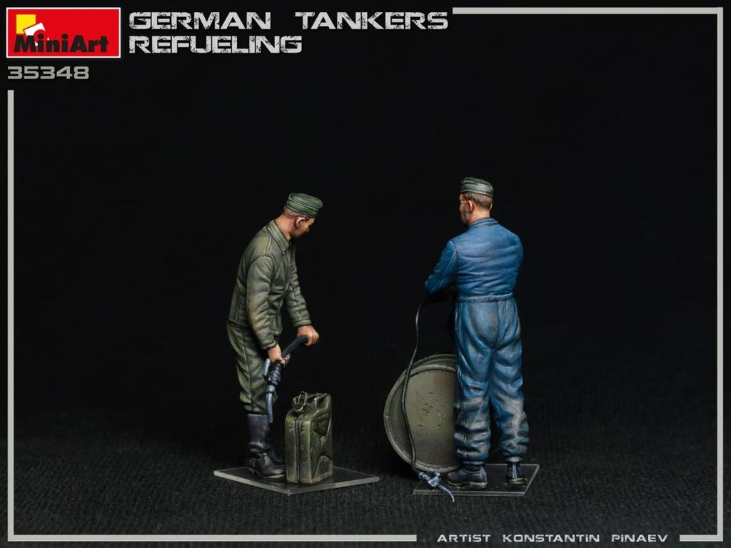 Miniart Scale German Refueling Tank of Includes 2 Drums and 4 Oil Plastic Model Kit MA35348 1/35 (Set 2, Cans)