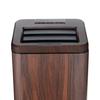 Wood Grain Smart Induction Trash Can for Home Sorting