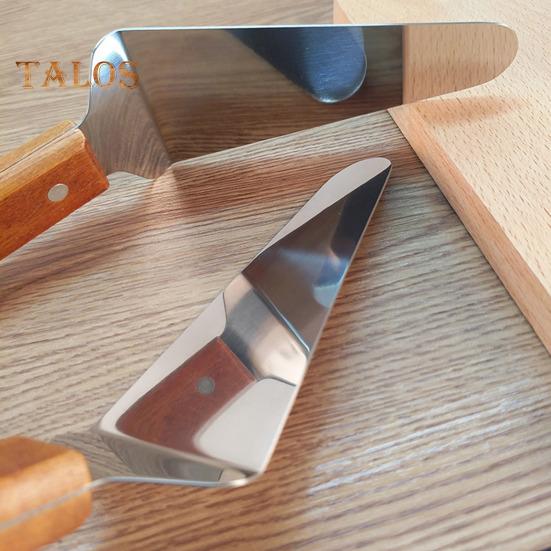 Kuchenspatel, Holzgriff, Edelstahl, Dreiecksspatel, langlebig, bequemer Griff, Käse-Pizza-Schaufel für Zuhause