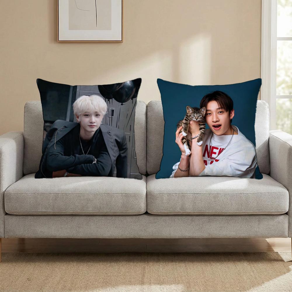 GORĄCY-KPOP B-Bang'S C-Chan'S Poszewka na poduszkę typu cushion Wielofunkcyjna poszewka na poduszkę do domu i samochodu - Dwustronna, Miękka i Trwała do codziennego użytku