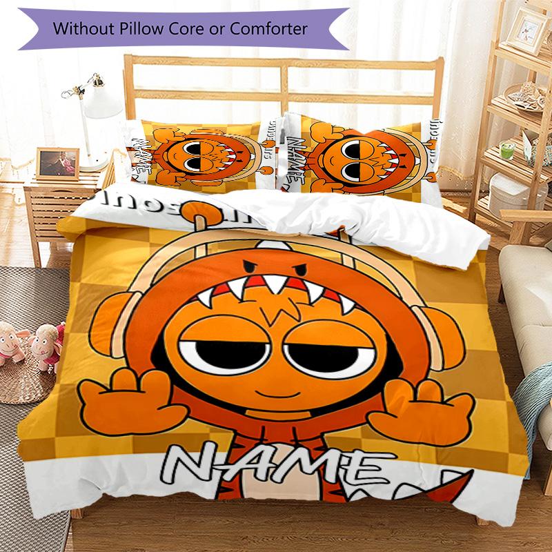 3pcs SPRUNKI3 Cover Set - Personalized Name, HD Printed Bedding with 1 Cover and 2 Pillowcases - Perfect for Home Decor, Easy Care