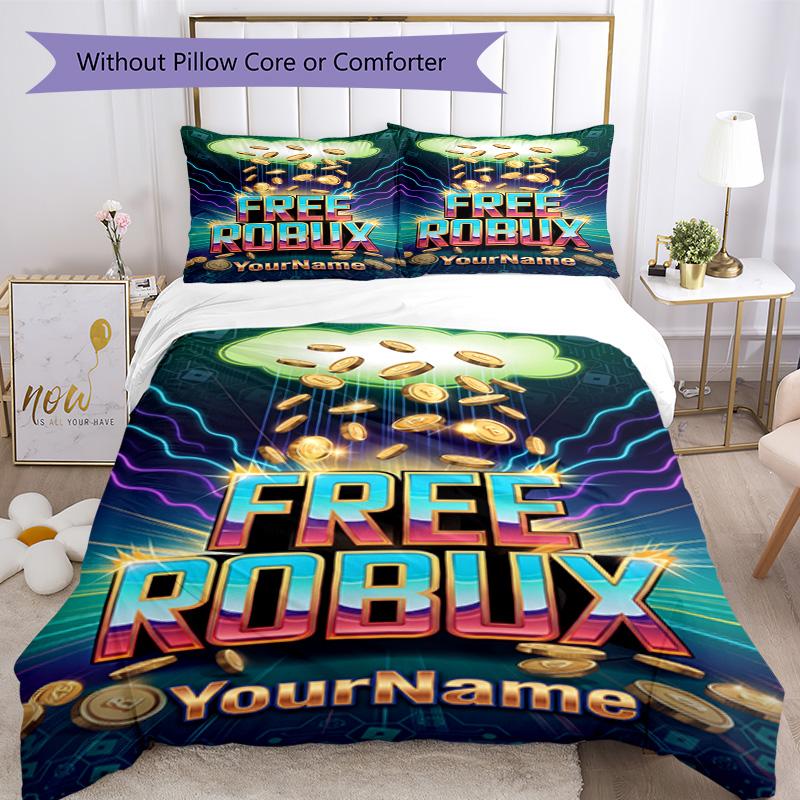Roblox 28 Customize Your Name Bedding Set Breathable Duvet Cover with Pillowcases Home Decoration Birthday Gift