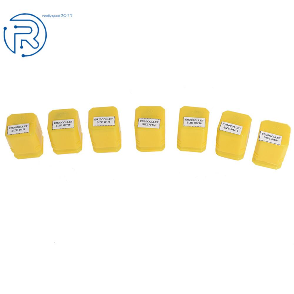 7Pack ER20 Spring Collet Set for CNC Workholding Engraving Milling Lathe Tool