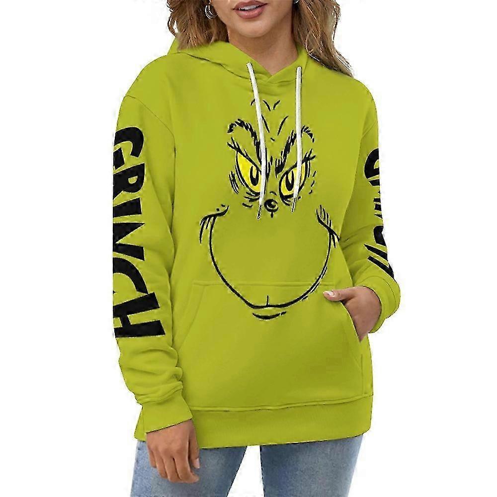 Weihnachten Grinch 3D-Druck Hoodies Herren Damen Kapuzenpullover Grünes Monster Pullover Freizeit Oberteile