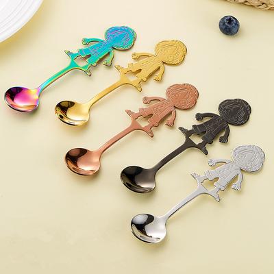 Anime Character 304 Stainless Steel Spoon Children's Cute and Creative Cartoon Stirring Dessert Coffee Spoon Flower Spoon