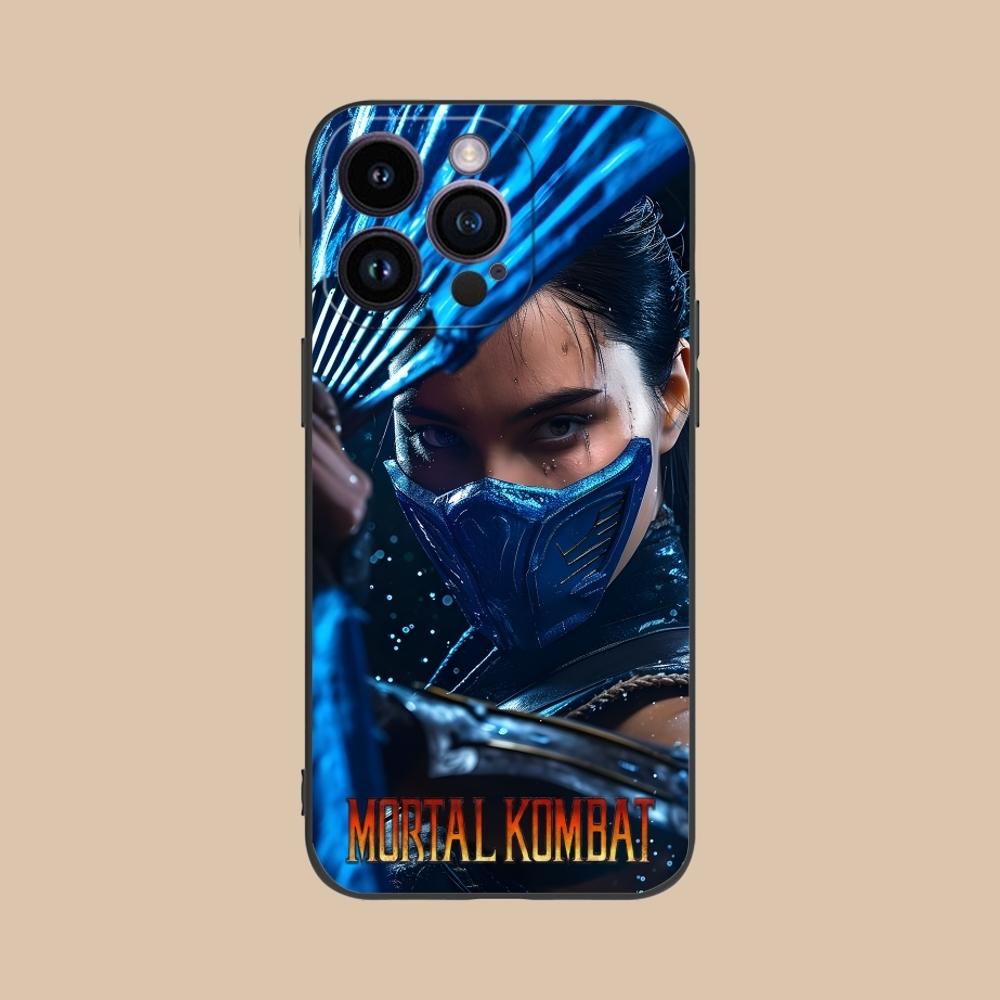 Mortal Kombat Kitana Mobilne Etui na Telefon Komórkowy dla iPhone 16 15 14 13 12 11 X XR XS 8 7 Pro Max Plus Mini Czarne Etui Ochronne na Telefon