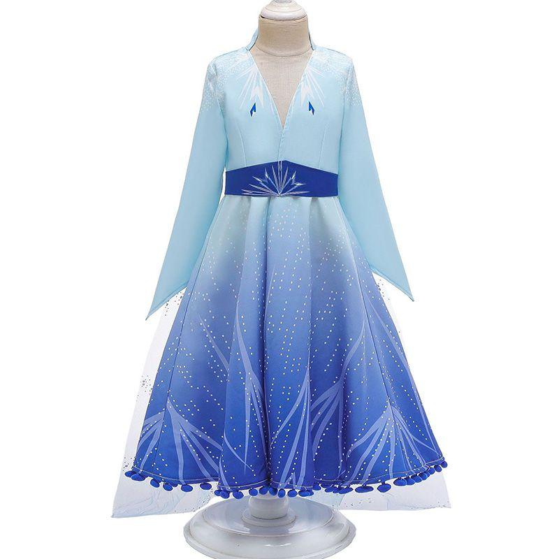 Die Eiskönigin Elsa Anna Kinder Cosplay Kostüm Elegantes Prinzessinnenkleid für Mädchen