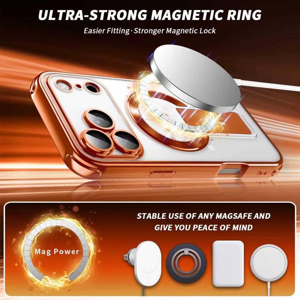 Electroplated Magnetic Bracket for iPhone 17 Pro - New Anti-Fall Protective Case for Apple 11