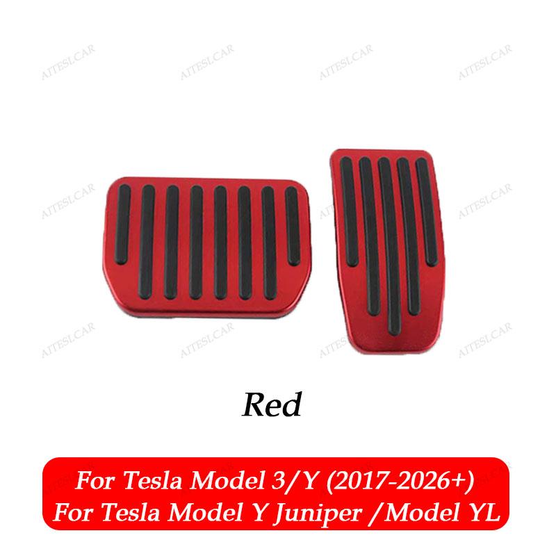 For Tesla Model Y L/Y Juniper 2025 Upgrade Foot Pedal Pads Non-slip Accelerator Brake Rest Performance Aluminum Mats Accessories