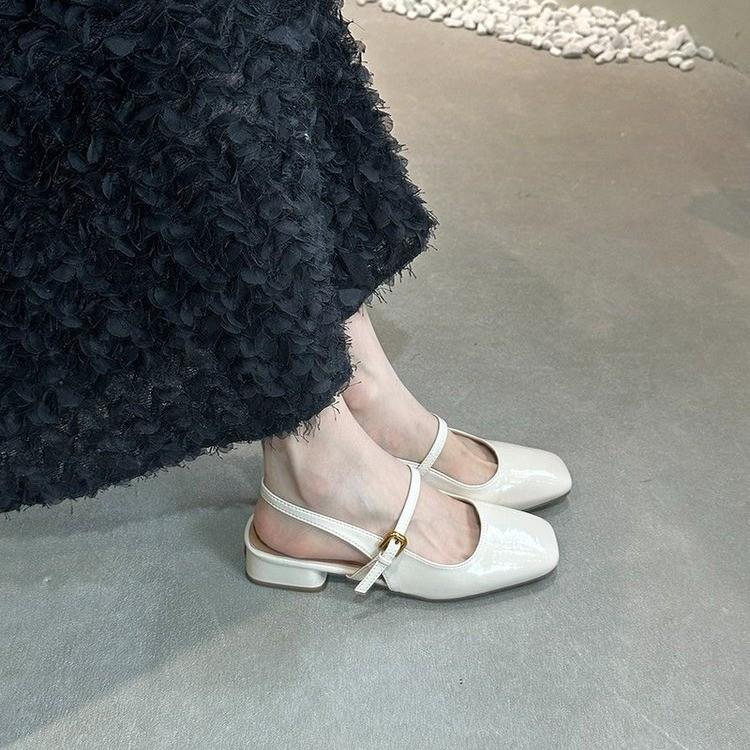 

Fashion Spring Autumn Flats Women Shoes Fashion Shallow Buckle Ladies Comfort Square Toe Ballerina Shoes Shoes for Women 35 бежевый