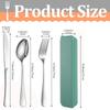 Portable Travel Utensils Set with Case Reusable Stainless Steel Silverware Flatware Camping Cutlery Include Fork Spoon Knife