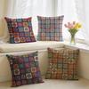 Vintage Bohemian Floral Grid Cushion Cover Short Plush Pillow Case Room Sofa Cushion Covers Home Decor Funda