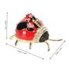 Decorative Jewelry Box Zinc Alloy Colored Enamel Crystal Hand Painted Ladybug Shaped Trinket Box Rings Earrings Storage Box