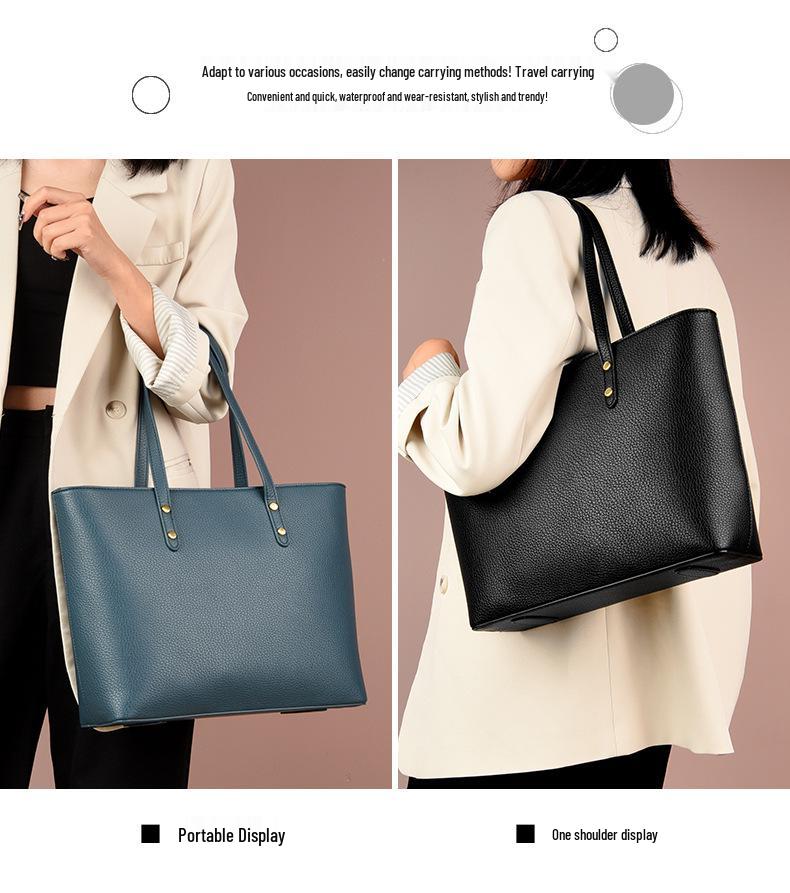 2025 Women's Large Capacity Tote Bag - High-End Fashion, Soft Leather, Single Shoulder