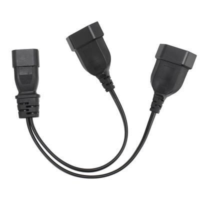 IEC320 C14 To 2 EU4.0 Cable 1 In 2 Out C14 Male To  Female Socket Y Splitter Power Cord for Desk