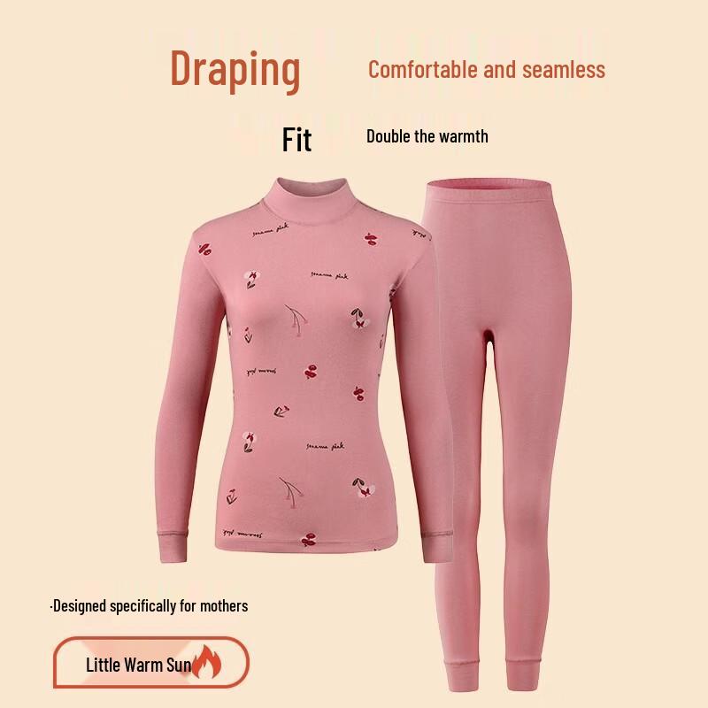 Langsha Women's Pure Cotton Antibacterial Thermal Underwear Set