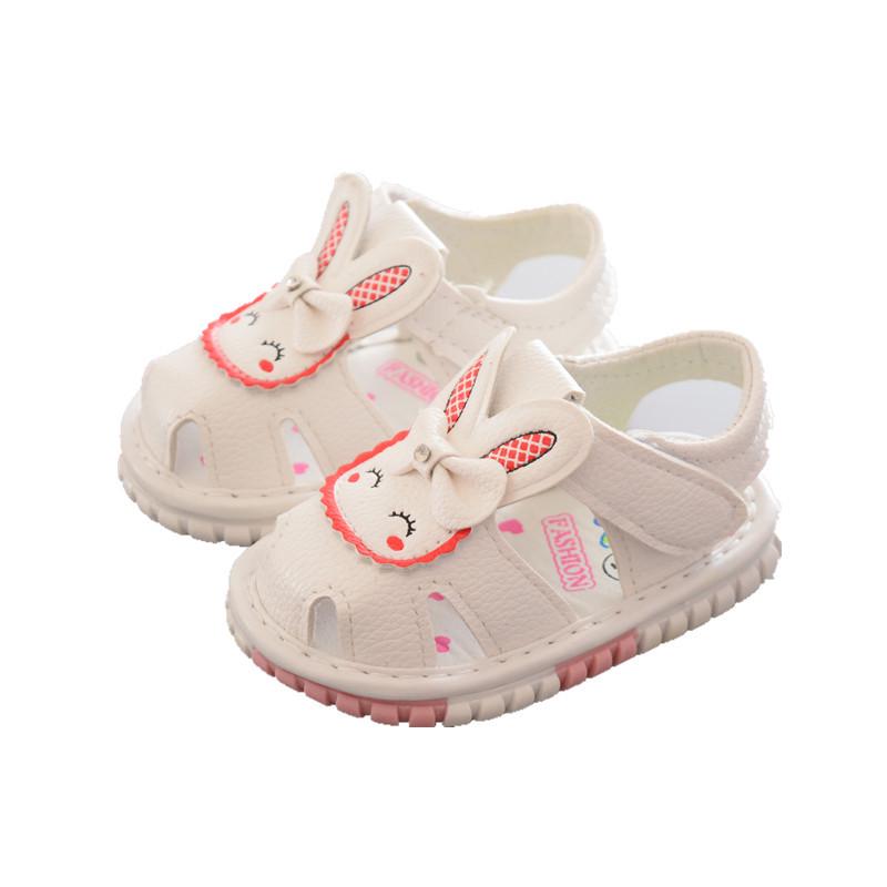 Sommersandaler Baby Girl Flower Decor Borrelås Flats Sko Rund-tå sandaler