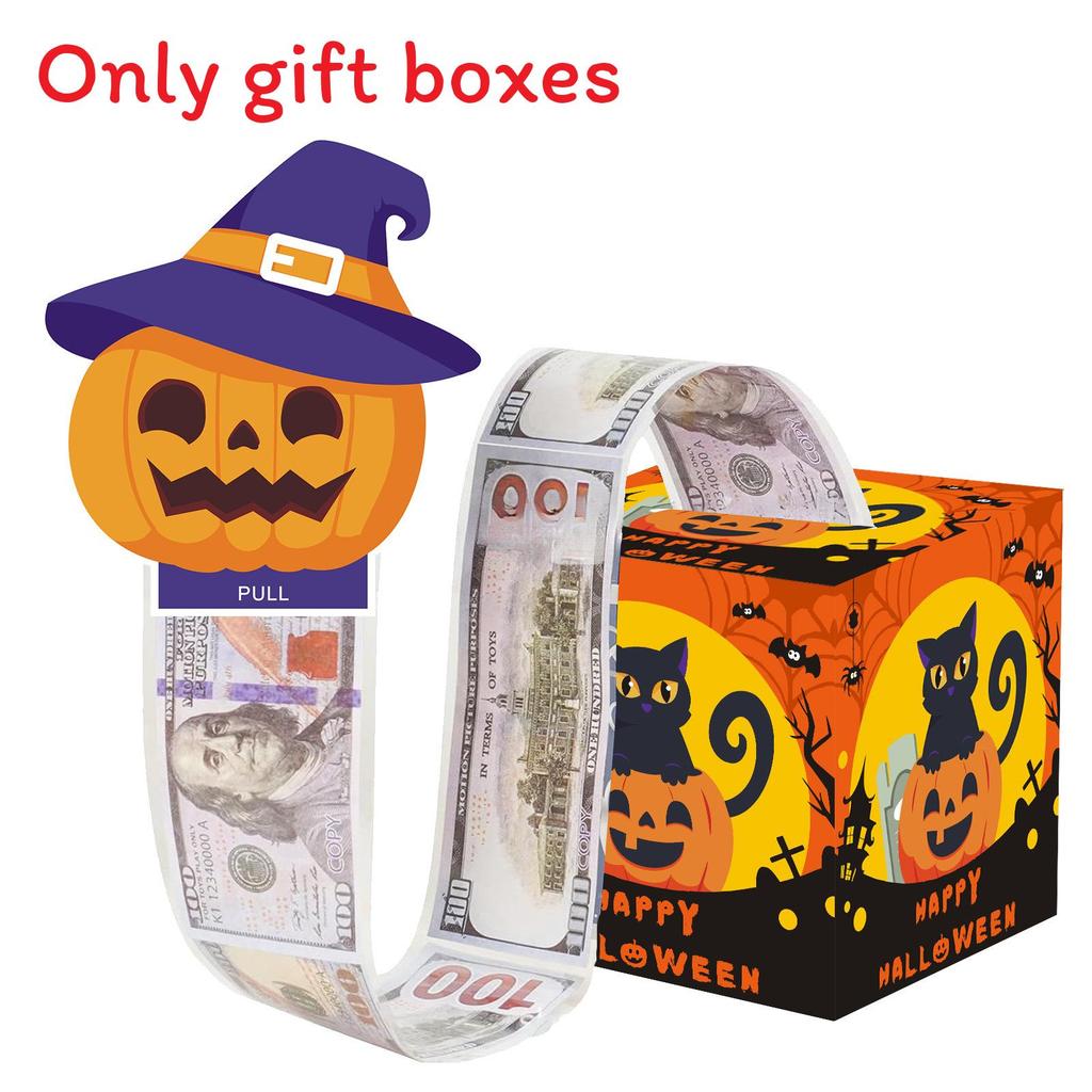 Gift Halloween Box Scene With Pumpkin Cat Castle Design For Festival Decor