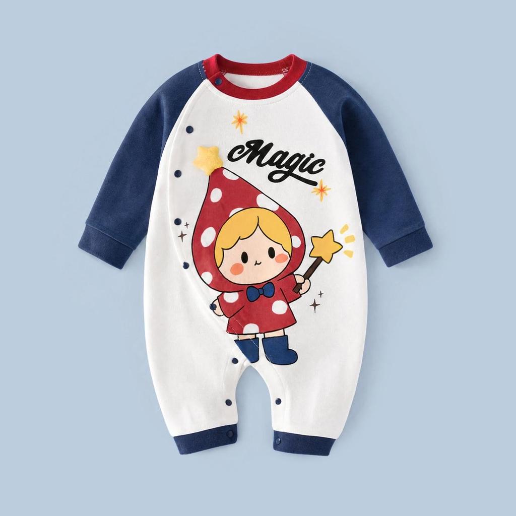 Unisex Cotton Baby Romper - Spring/Autumn Cartoon Onesie for Newborns