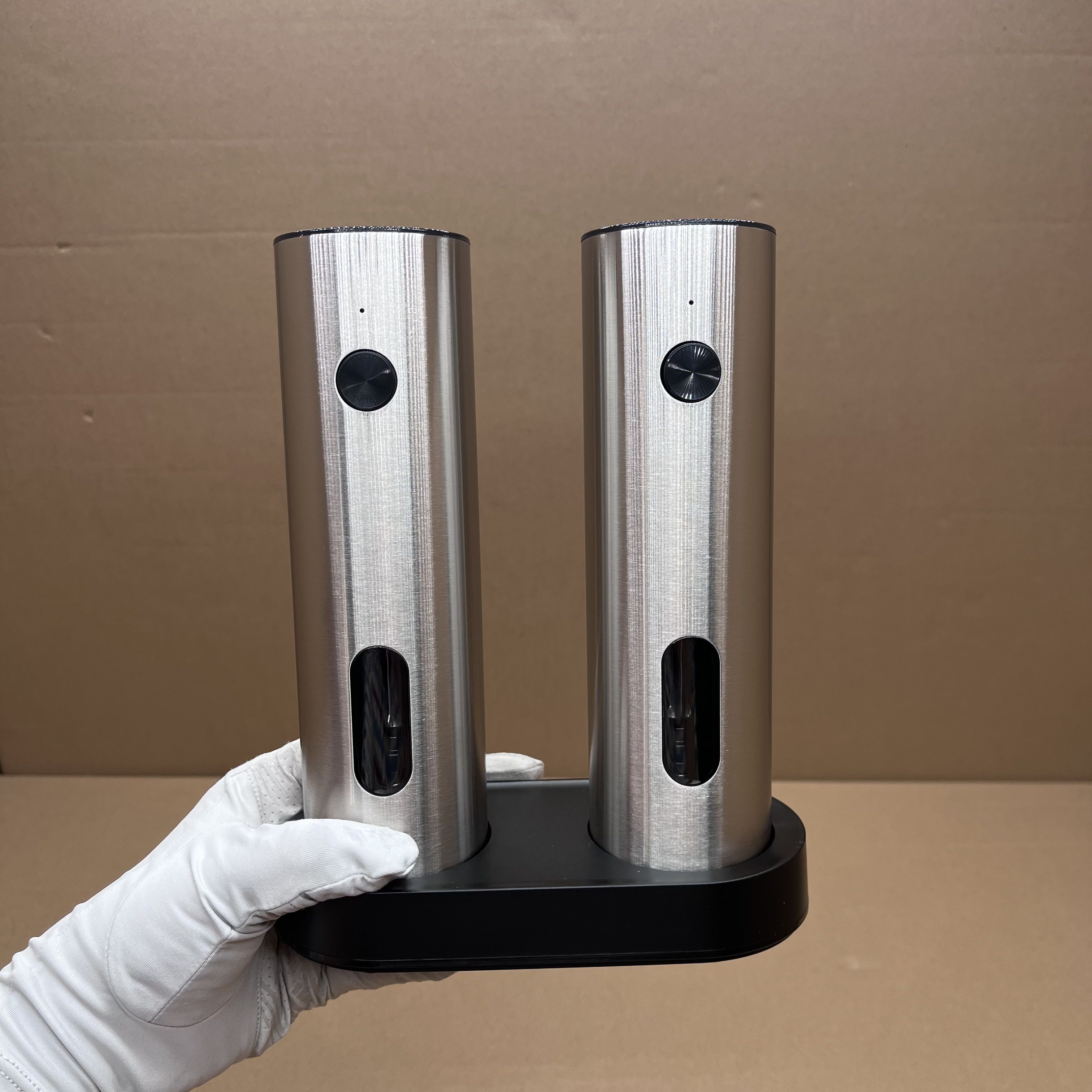 

110ML Base-Charging & Button-Control Electric Pepper Mill Set Stainless Seel Grinder Mill