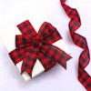 4CM x 6M Linen ribbonsDIY bows for crafts Hemp wire Edge Linen Ribbon christmas decorations green red Plaid Ribbon  DD022