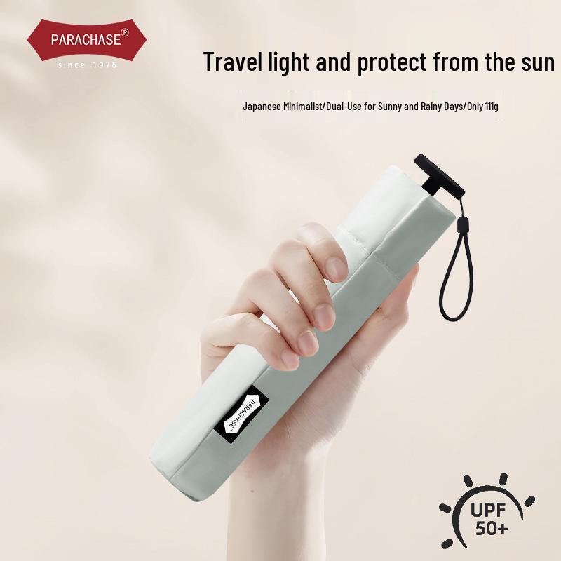 PARACHAS Compact Dual-Use Pencil Umbrella: 111g Portable Sunshade, Sunscreen, Anti-UV Protection
