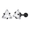 Geometric Triangle Stud Earrings for Men,Stainless Steel Minimalist Cubic Zirconia Earring Gift to Boyfriend Husband Dad Father