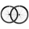 SUPERTEAM Carbon Clincher Wheels 700C Disc Brake Bike Wheel Set and Center Lock Thru Axle 50C-25 (White Red, 12100-12142)