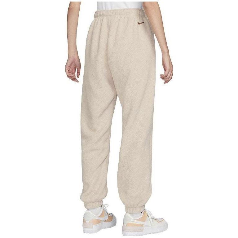 Nike Solid Logo Drawstring Knit Sports Pants Women Bottoms Khaki FD4069-126