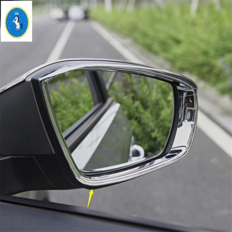 Chrome ABS Auto Rearview Mirror Rain Shade Rainproof Blades Back Mirror Rain Cover Trim For Volkswagen T-Roc T Roc 2018 - 2024