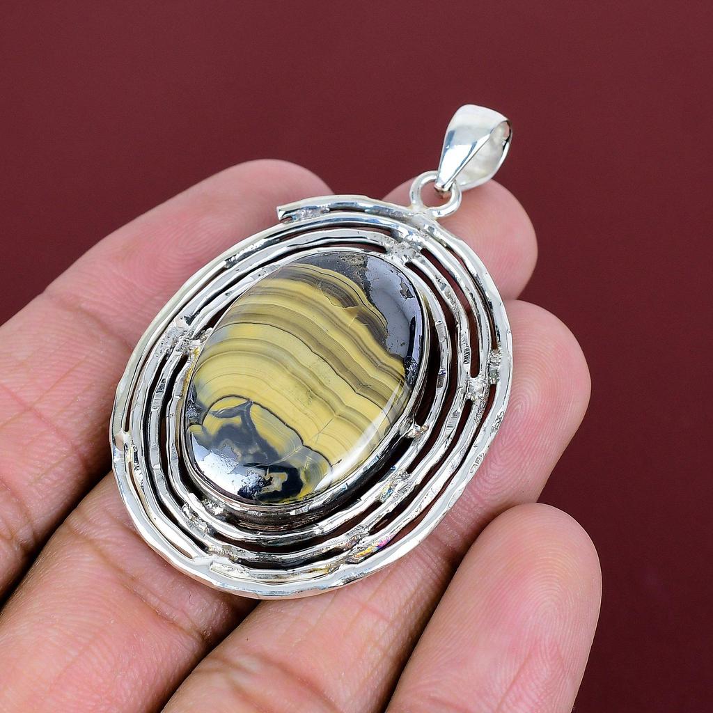 Schalenblende pendant genuine gemstone pendant 925 sterling silver pendant elegant jewelry handmade pendant engagement gifts dainty pendant
