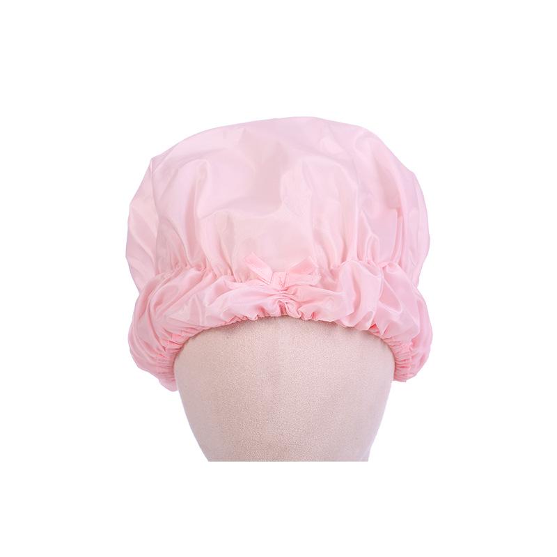 FaSoLa Waterproof Shower Cap for Women - Thickened for Home, Bathing, Hair Mask, Dyeing, and Bathroom Use розовый