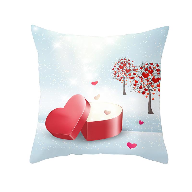 Valentine's Day Love Tree Series Peach Skin Pillowcase Valentine's Day Sofa Pillowcase Home Fabric