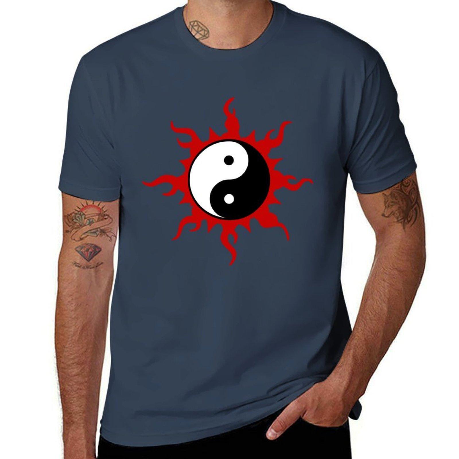 Yin Yang TShirt Plus Size Workout Short Sleeve Top S