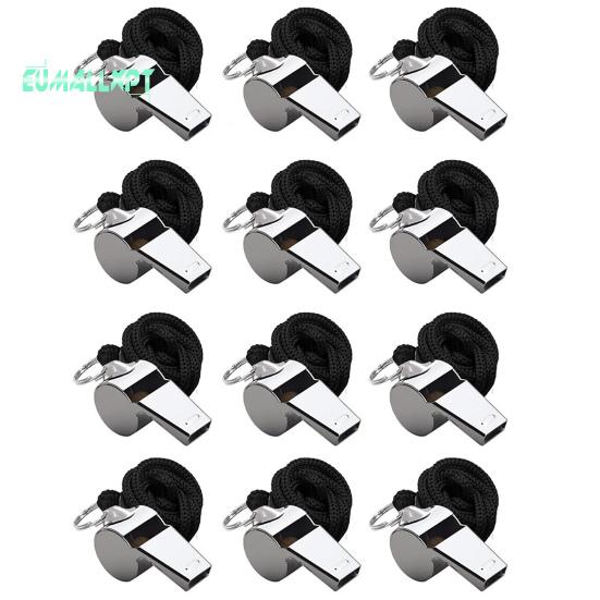 12 szt. kolorowych gwizdków sportowych smyczy głośny wyraźny dźwięk wysoki decybel kompaktowy przenośny