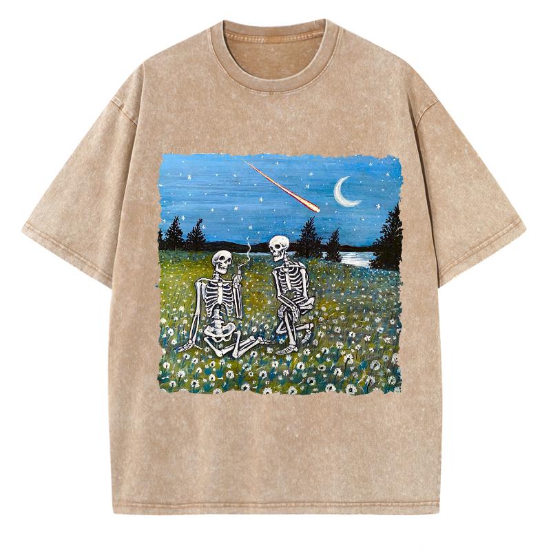 

Летняя футболка с принтом черепа и стойки, стираная, свободного покроя, с коротким рукавом, повседневная ретро-одежда, женская одежда 2000 года 3XL