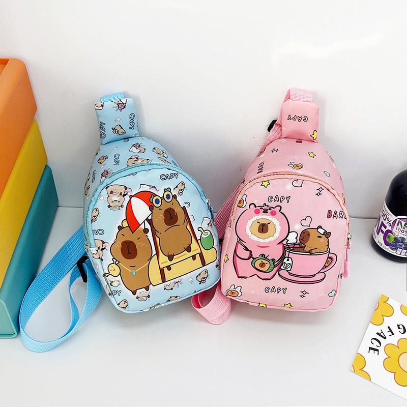 Adorable Cartoon Children's Backpack Trendy Nylon Crossbody Bag For Boys And Girls